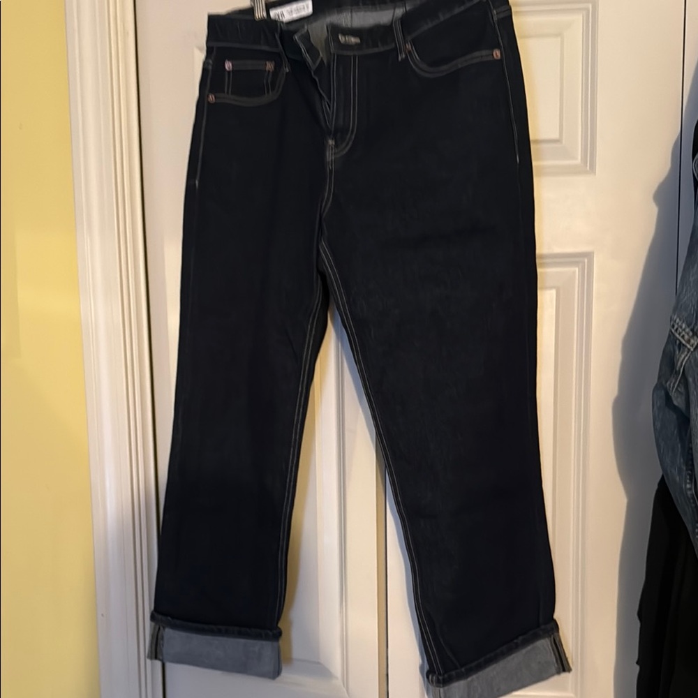 ZARA low rise full length dark blue denim Jeans size 40 USA size 8